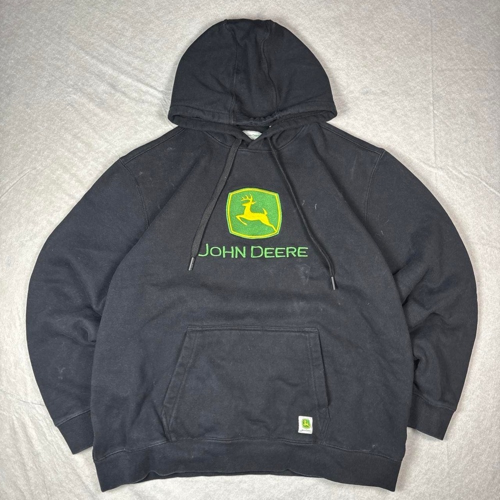 Vintage John Deere Logo Hoodie – Size XL